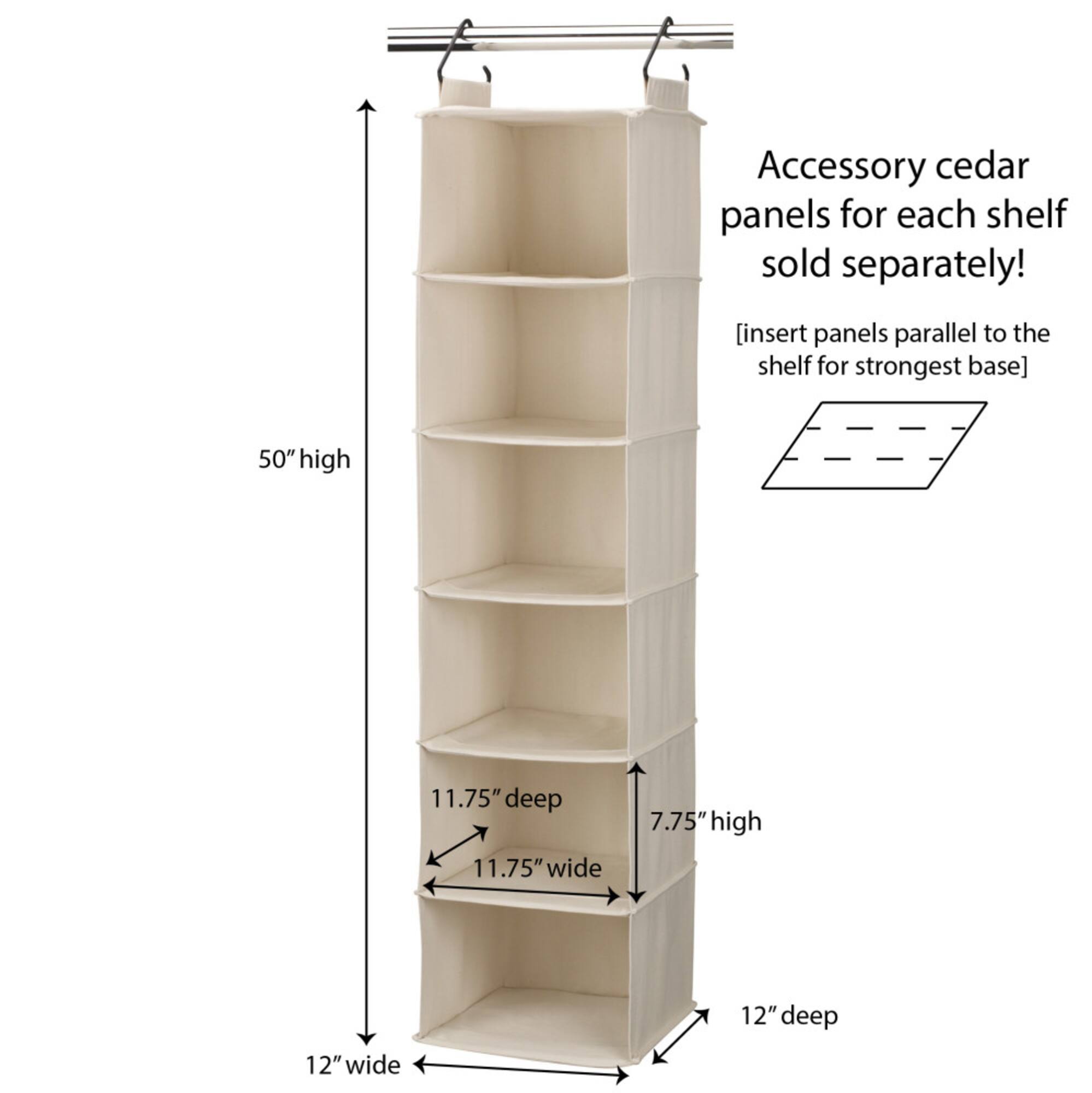 Household Essentials Cedarline 6-Shelf Hanging Closet Organizer